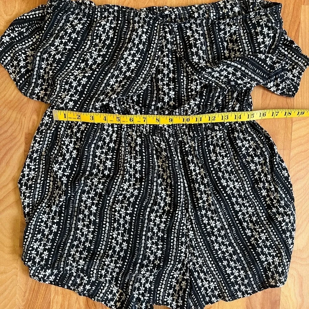 Free People Deep Navy & White Star Patterned Strapless Romper sz Medium